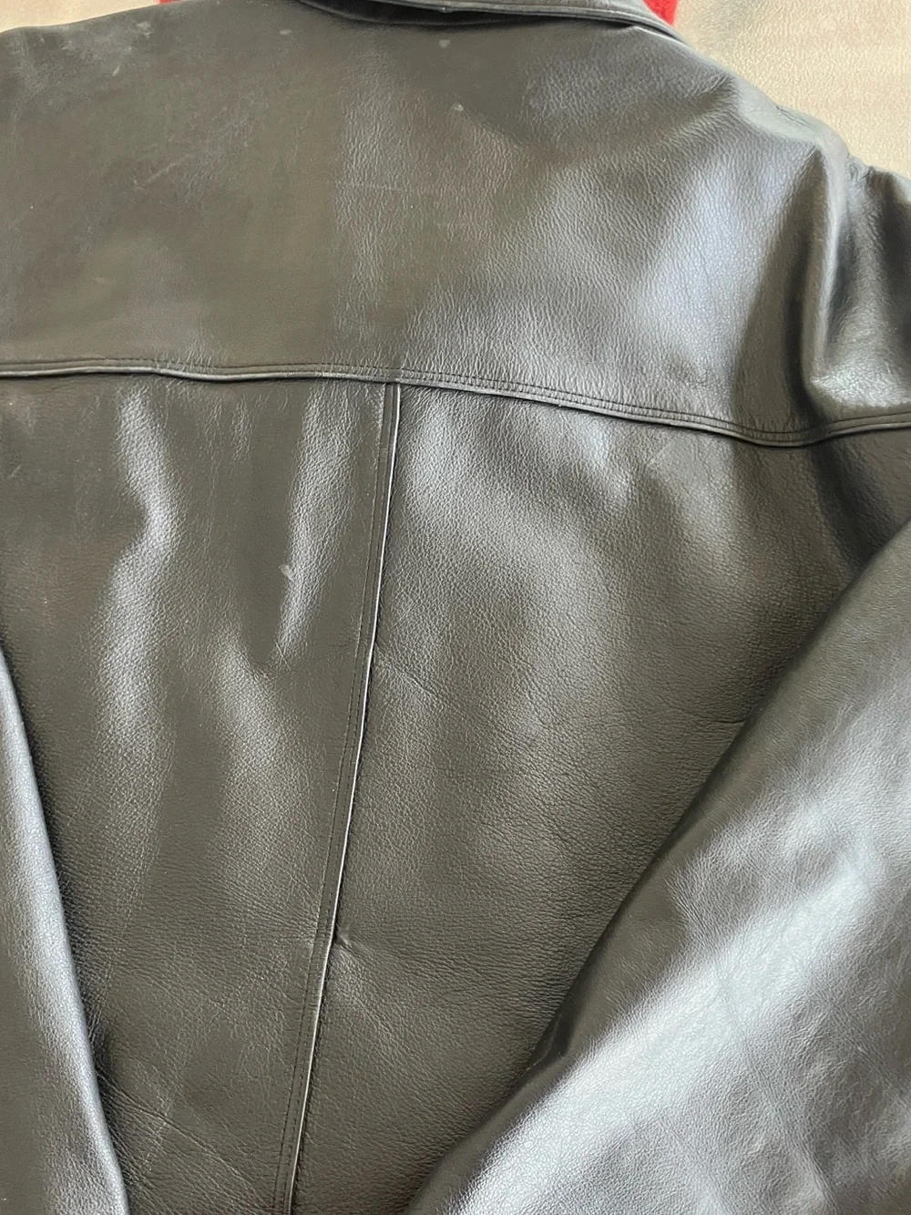 Dockers genuine black  leather coat XL men’s , lining is poly ,cotton, like new